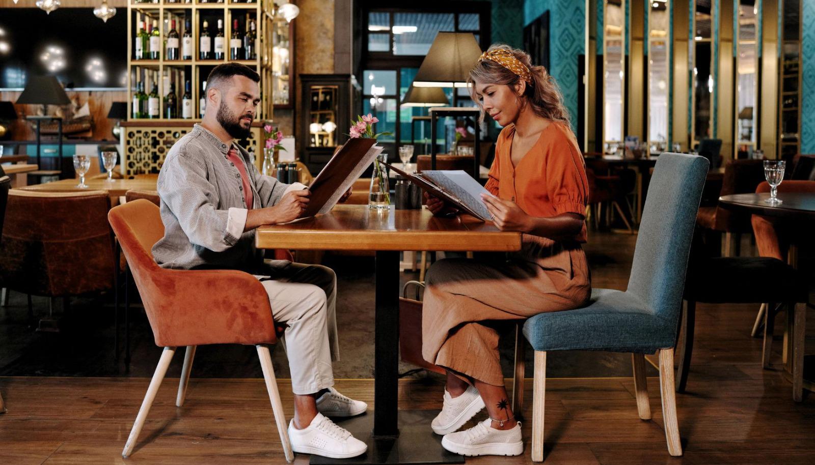 Couple at a Napa restaurant