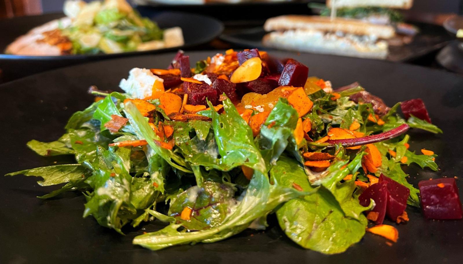 Beautifully plated dish, ready to be paired with wine