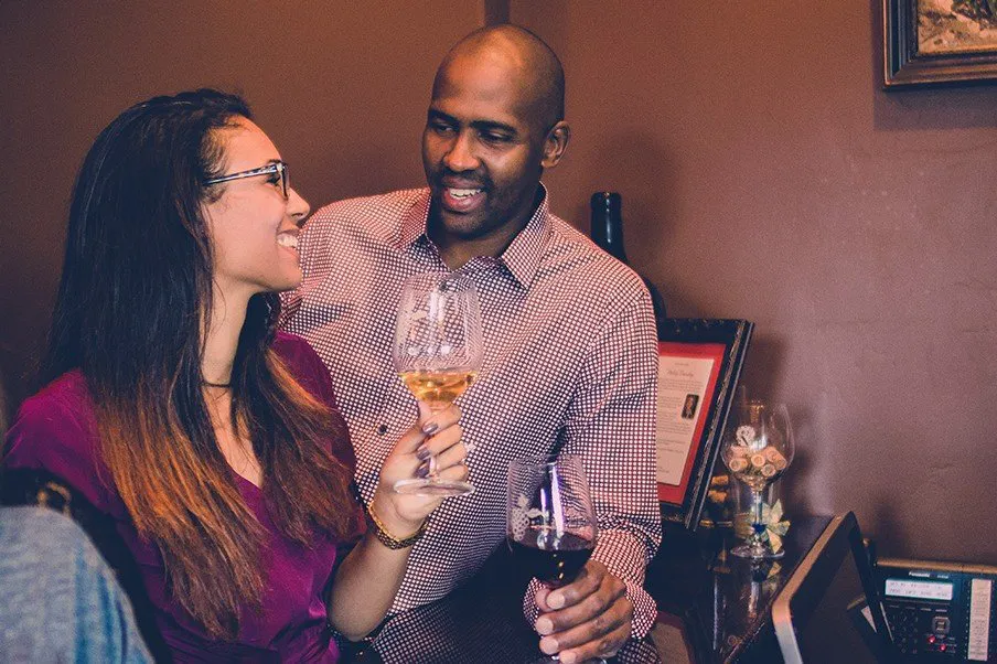 Happy couple in Paso Robles tasting room