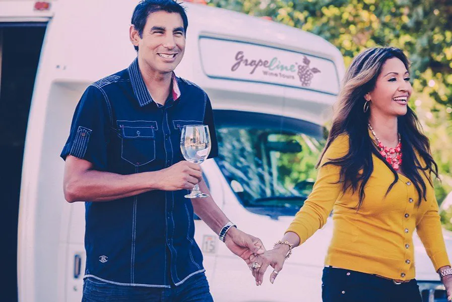 couple wine tasting in Paso Robles at San Antonio Winery